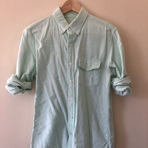 Men’s J.Crew vintage oxford shirt in green stripe